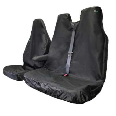 Image of Universal Single &amp; Double Waterproof Van Seat Cover Set Fits Most vans Heavy Duty Black