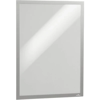 Image of Durable DURAFRAME Poster A2 Self Adhesive Frame UV Resistant Silver Perfect for Displaying Information In Retail Shops, etc. Pack of 1