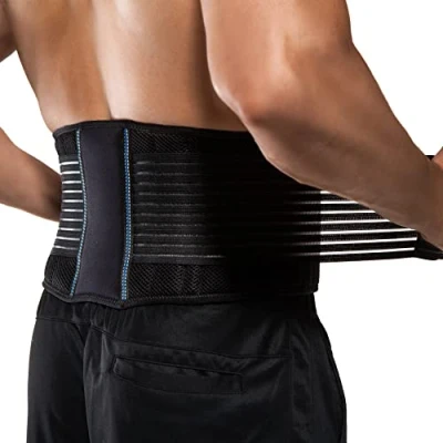 Image of BraceUP Back Support Belt for Men and Women Breathable Waist Lumbar Lower Brace Sciatica, Herniated Disc, Scoliosis Pain Relief (L/XL 90 110 cm)