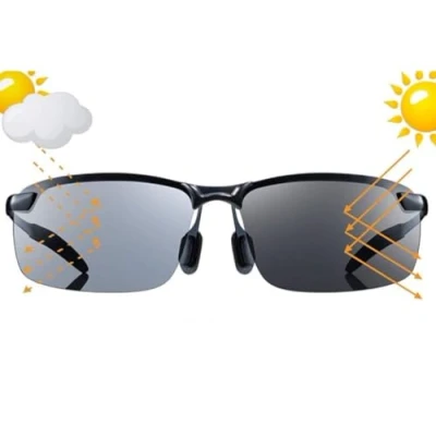 Image of Bloomoak Photochromic Driving Glasses Photochromism &amp; Polarization Adjustable Nose Pad Non Slip Temple For Sunny Cloudy Day Fishing Golf Reduce Glare UV400 Eyes Protection