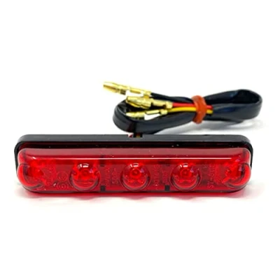 Image of Alchemy Parts Motorbike Mini Stop Taillight LED Brake Running Light 12 Volt to fit Café Racer Sports Bike Custom Chopper Chop Back End Flush Mount Tail Tidy Red Lens