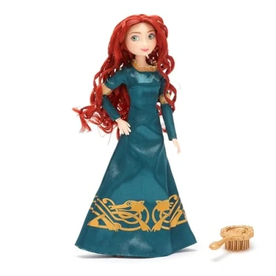 Image of Disney Store Official Merida Classic Doll, Pixar&#039;s Brave, 29cm/11, Fully Poseable Princess Doll in a Regal Dress, Includes Toy Hair Brush Suitable for Ages 3+