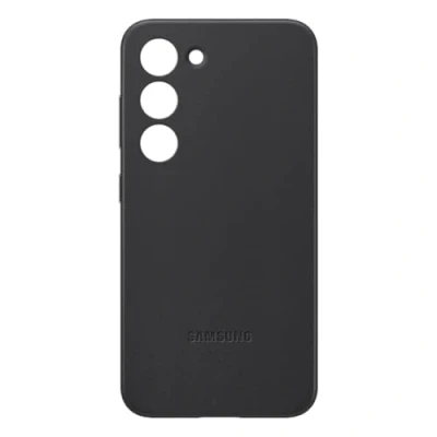 Image of Samsung Leather Back Cover Black Galaxy S23+