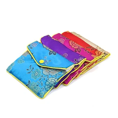 Image of NC 10Pcs 8 * 10cm Jewellery Jewelry Silk Purse Pouch Gift Bags Embroidered Brocade Coin Zipper Pouches