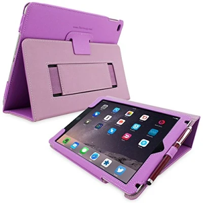 Image of Snugg Apple iPad 9.7 (2017/2018) and Air PU Leather Tablet Protective Flip Case Cover Purple