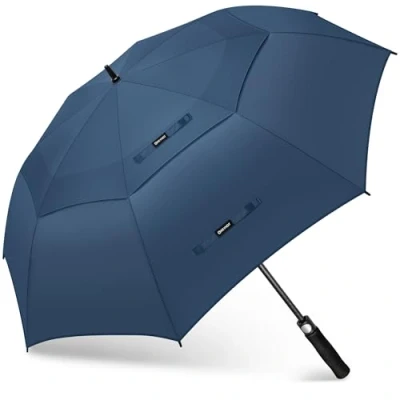 Image of KEYHOT Golf Umbrella Windproof Strong 68 Inch Large Golfing Automatic Open Extra Double Canopy Vented for Men Women (Navy Blue)