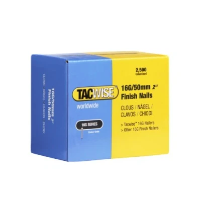 Image of Tacwise 0298 Type 16G / 50 mm Galvanised Finish Nails, Pack of 2500, Silver