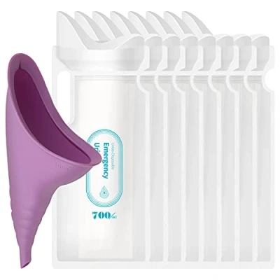 Image of Adhafera Female Urination Device, Disposable Urine Bags and Urinal Funnel for Camping Emergency Travel, Pee Funnel, Toilet Pregnant, Women