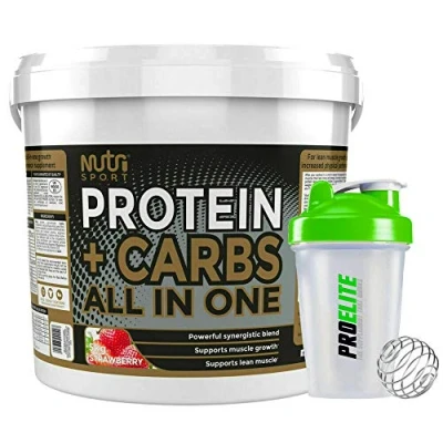 Image of Nutrisport Protein + Complex Carbs All in One 5kg / 5000g Shaker (Strawberry)