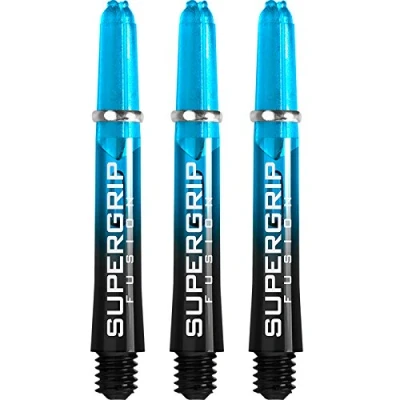 Image of Harrows Supergrip Fusion Stems with Machined Rings Short 5 Sets (15) (Black &amp; Aqua)