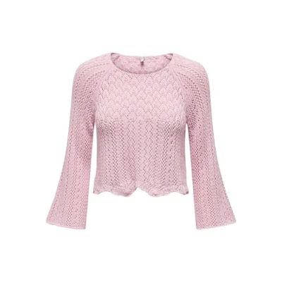 Image of ONLY Women&#039;s Onlnola Life KNT Noos 3/4 Pullover Sweaters, Candy Pink, S