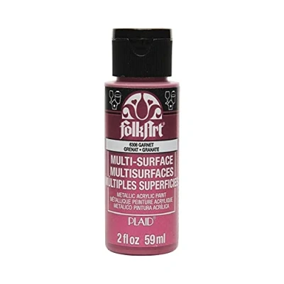 Image of Plaid PE6308CA Folk Art Multi Surface Metallic Acrylic Paint, Garnet, 2 oz.