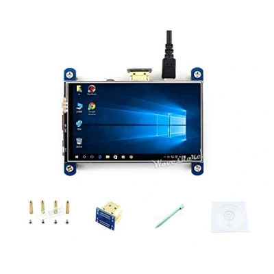 Image of Waveshare 4inch Raspberry Pi HDMI LCD Display Module 800x480 Resistive Touch IPS Screen Supports all Revsions of 3 Model B/2 B/B+ /A Drivers Provided