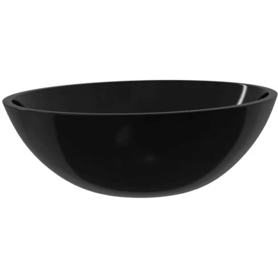 Image of vidaXL Basin Glass 50x37x14 cm Black