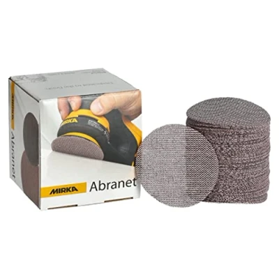 Image of Mirka Abranet net sanding disc Ø 77 mm Grip / Grit P400 50 pcs Sand paper discs for wood, filler, varnish, plastics