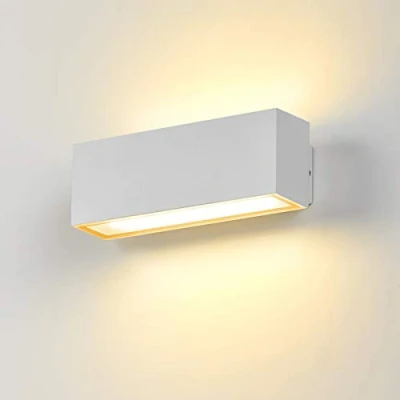 Image of Dr.lazy 12W LED Wall Lamp Outdoor Sconce IP65 Waterproof Lighting Aluminium Up Down Outside Lights for Patio, Terrace, Garden, Hallway, Balcony, Porch (White/Warm White)