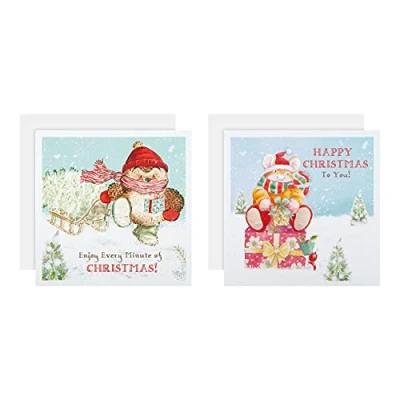 Image of Hallmark Charity Christmas Cards Pack of 16 in 2 Cute Country Companions Vintage Designs