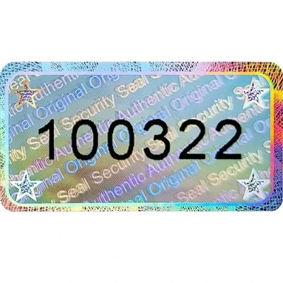 Image of 1215 pcs 3D Hologram Seal with Serial Number, Tamper Proof 30 * 16mm Silver Glossy Security Seal, Quality Labels, self Adhesive Label, antifake Sticker