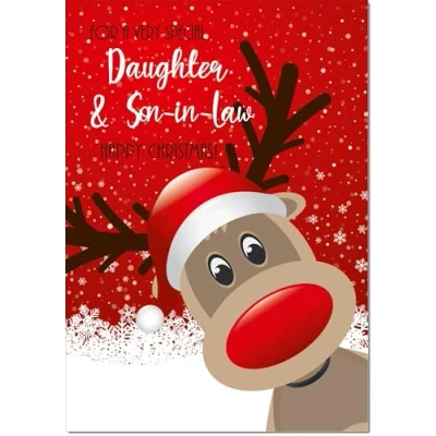 Image of doodlecards Daughter &amp; Son in Law Christmas Card Medium Size with Plain Envelope