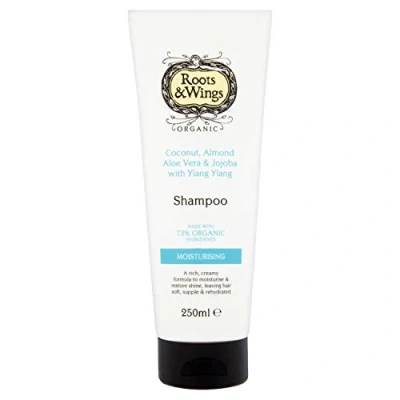 Image of Roots &amp; Wings Organic Moisturising Coconut, Aloe Vera, Almond and Jojoba with Ylang Shampoo 250ml