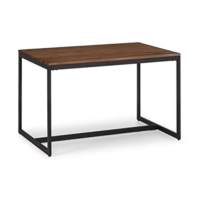 Image of Julian Bowen Tribeca Dining Table, Metal &amp; Mdf, Black/Walnut, Height: 75, Width: 120, Depth: 80cm