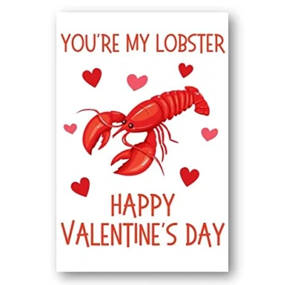 Image of Second Ave You&#039;re My Lobster Love Valentine Card For Him/Her Cute Romantic Valentine&#039;s Day