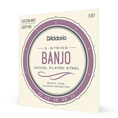 Image of D&#039;Addario EJ57 5 String Banjo Strings, Nickel, Custom Medium, 11 22