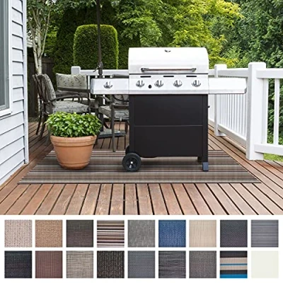Image of Floordirekt BBQ Grill Floor Protection Mat (90 x 120 cm) for Fire Grill, Electric &amp; Pits, Large Outdoor Pad Flame Retardant Barbecue Mat, Garden, Balcony, Yard (Asti)