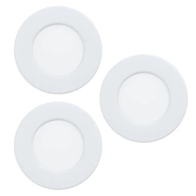 Image of Eglo Connect.z Set of 3 Smart Home recessed LED Bathroom spotlights Fueva 6 Z, Ø 8.6 cm, ZigBee, app and Alexa Voice Control, RGB, Warm Cold White, dimmable, White Metal Ceiling spot, IP44