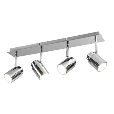 Image of Trio Leuchten Angelo 880400406 Bathroom Spotlight Bar Metal Chrome 4X GU10 Bulbs Not Included