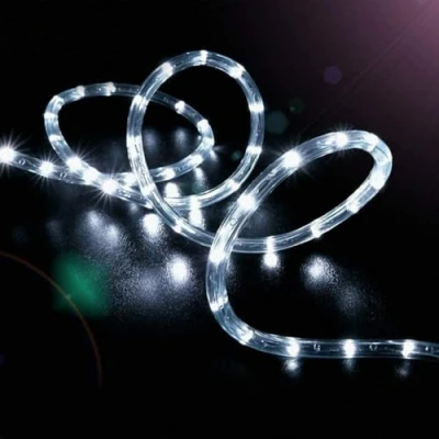 Image of anso Solar LED Powered Fairy String Rope Strip Lights Waterproof Outdoor Garden Patio Yard Path Lamp (White,23FT 50 Leds)