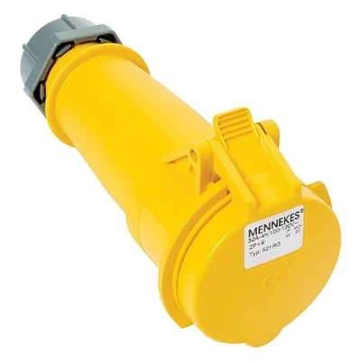 Image of Trend 110V Yellow 32A In Line Socket, Reliable Power Accessory for T11ELK Router, BS4343 Compliant, SOCK/110V/32A