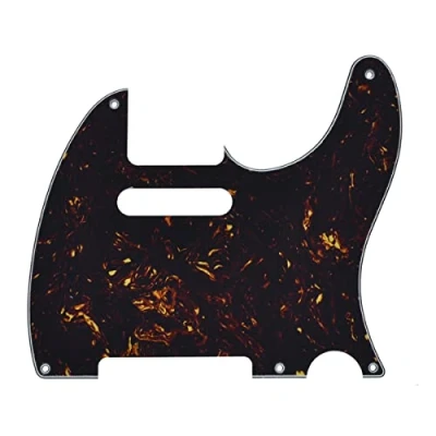 Image of KAISH 5 Hole American Vintage Style Tele Pickguard Guitar Pick Guard Scratch Plate for USA Tele/Telecaster Dark Tortoise