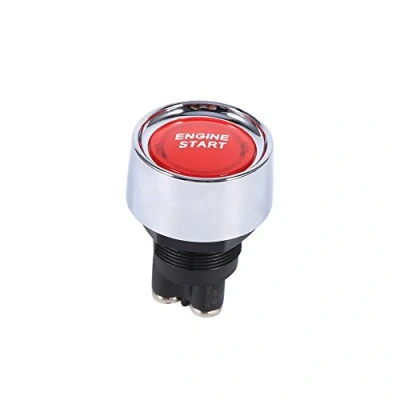 Image of Car Engine Start Button, 12V Racing Ignition Switch Universal Push Button Starter For (Color : Red)