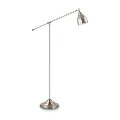 Image of Newton 1 Light Adjustable Floor Lamp Nickel, E27