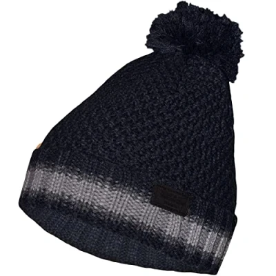 Image of Regatta Kids Davin Knit Knitted Fleece Lined Bobble Hat Navy 7 10 Yrs