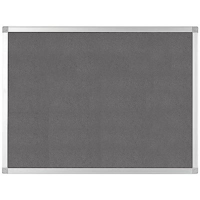 Image of Q Connect Aluminium Frame Felt Noticeboard with Fixing Kit 1200x900mm Grey