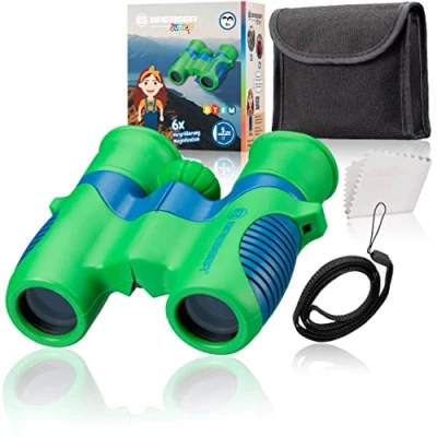 Image of Bresser Junior Children Binoculars 6x21 Green/Blue