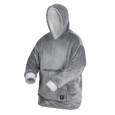 Image of Daewoo Heated Hoodie, Grey Oversized Electric Hoodie With 3 Heat Settings, Hand Warmer And Machine Washable