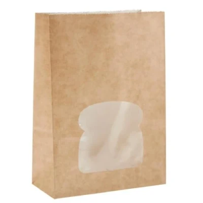 Image of Colpac Kraft Paper Sandwich Bag with Window (Pack 250)