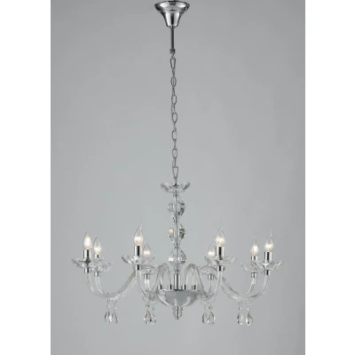 Image of RIFLESSO 8 Light Chandeliers Chrome, Crystal 83x53cm