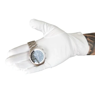 Image of KD89 Heli Microfibre Gloves White for Watchmaking, Jewellery, Handling Jewellery and Watches, Collectors, Professionals or Amateurs, white, L