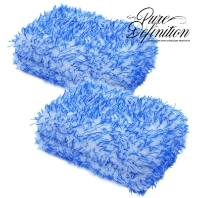 Image of Microfibre Wash Pad Sponge Car Cleaning Luxury Washing Auto Detailing Pack of 2 Pure Definition