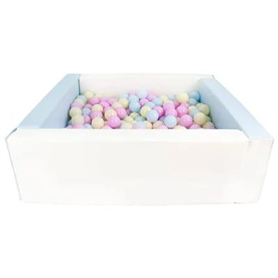 Image of Velinda Soft play ball pit, home indoor, outdoor, pit + 300 balls (Ball pit/balls colour: white, blue (pastel)/pink, blue, yellow (pastel))