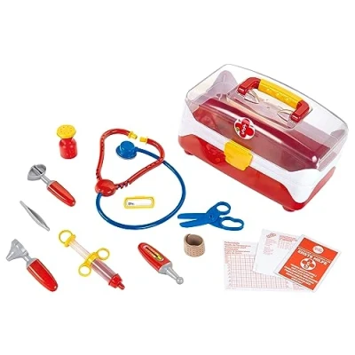 Image of Theo Klein 4685 Doctor&#039;s Case , big Suitcase with lots of instruments Including Stethoscope syringe Thermometer and many more Toys for Children Aged 3 over, Multi Colored