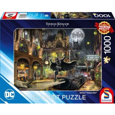Image of Schmidt Thomas Kinkade: Batman Gotham City 1,000 Piece Jigsaw Puzzle Ages 12+