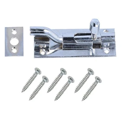 Image of Merriway® BH00777 Swan Neck Surface Slide Door Bolt, 100 mm (4 inch) Chrome
