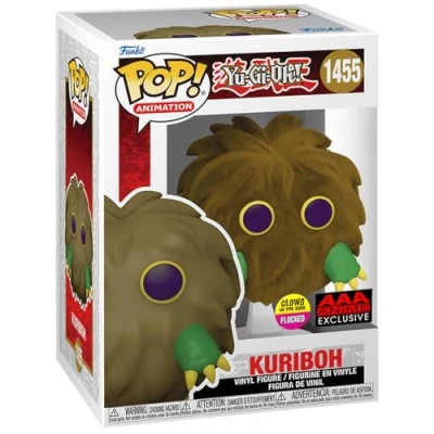 Image of Funko Pop Yu Gi Oh Kuriboh Flocked #1455 Exclusive Edition Yugioh Figures Glow in the Dark