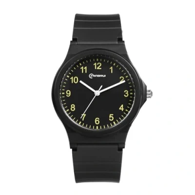 Image of JewelryWe Simple Silicone Band Wristwatch: Round Analog Quartz Casual Watches for Men Women Students Teens