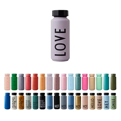Image of Design Letters insulated stainless steel water bottle 500 ml Double Walled vacuum flask for hot and cold Thermos travel gym BPA BPS free Lavender